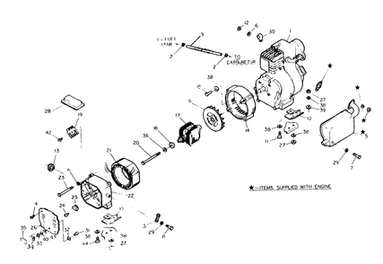 1400 Watt Ac Generator No. 65798 Diagram and Parts List for 8835-0-G1600  Briggs and Stratton Generator